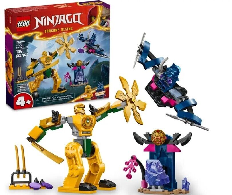 LEGO NINJAGO MECH DA BATTAGLIA DI ARIN 71804 + 2 MINI FIGURE COSTRUZIONE 104pz